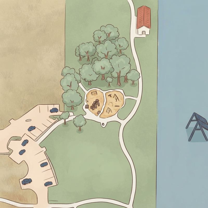 Illustrated map of Harris Road Park