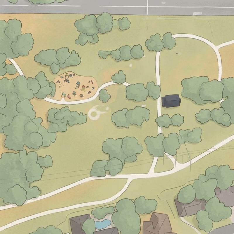 Illustrated map of Harris Ryals Park