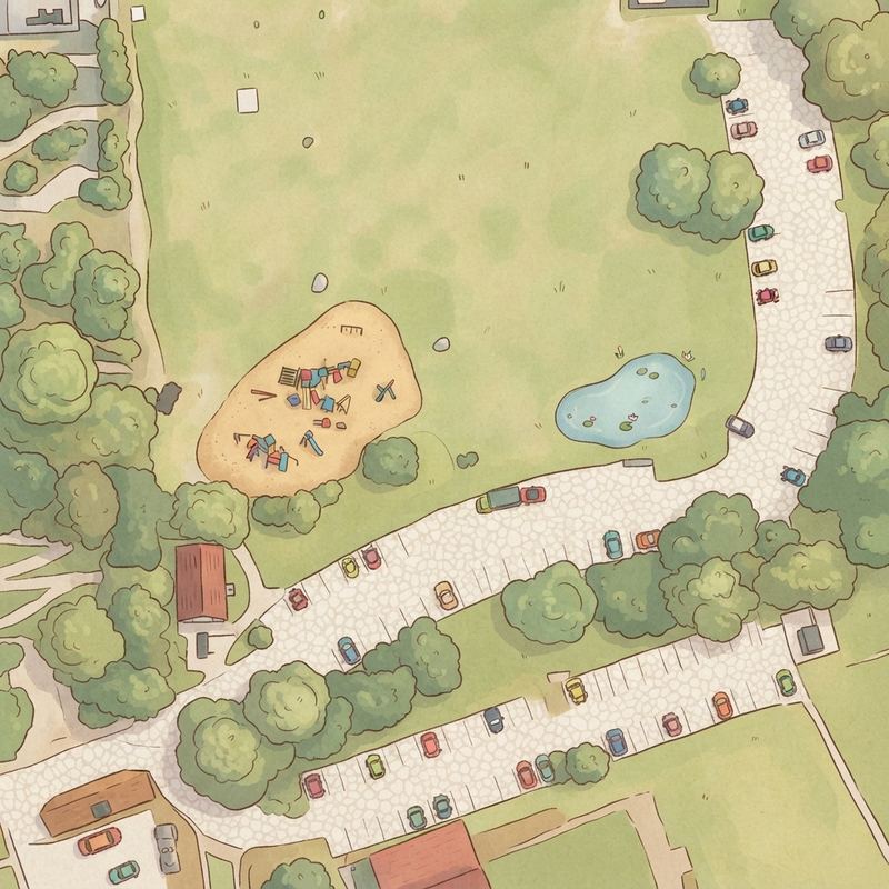 Illustrated map of Harry Griffen Park