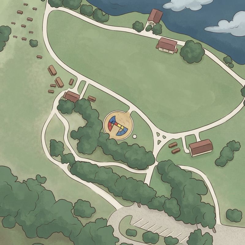Illustrated map of Harry Myers Park East Pavilion