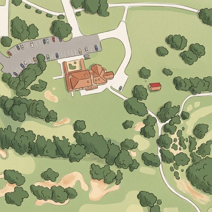Illustrated map of Harvard Gulch Park