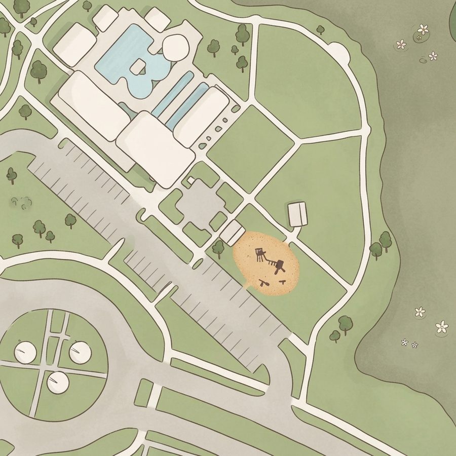 Illustrated map of Harvest Green Farmhouse Playground