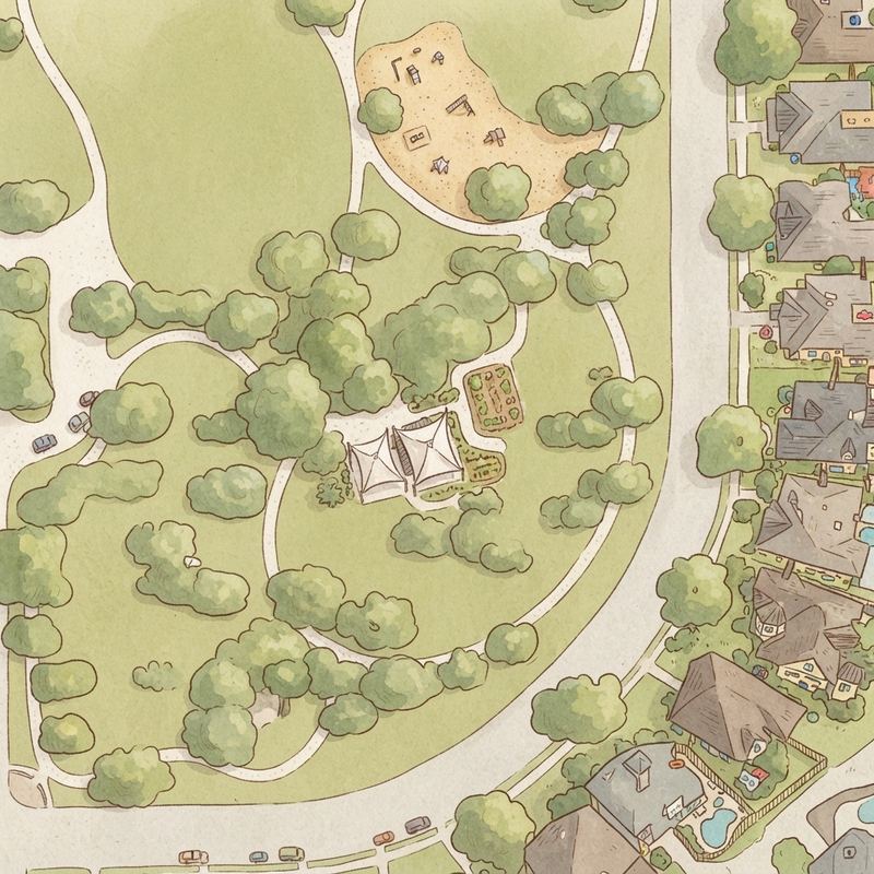Illustrated map of Harvest Run Park