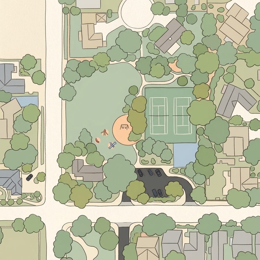Illustrated map of Havana Heights Park