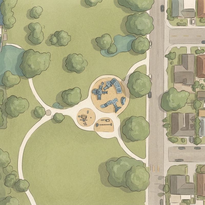 Illustrated map of Hawk Pocket Park