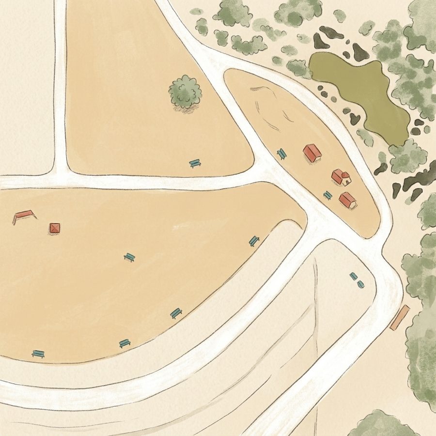 Illustrated map of Hawks Landing Playground