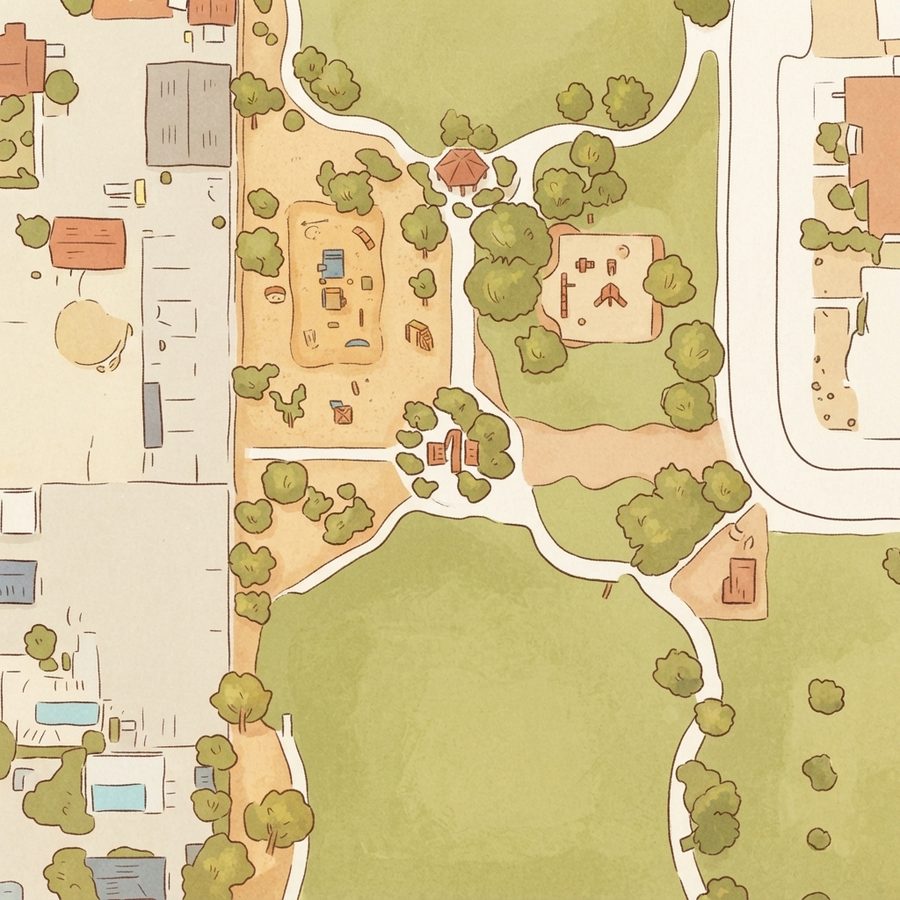 Illustrated map of Hayley Hendricks Park
