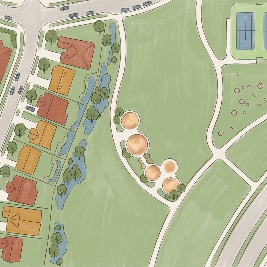 Illustrated map of Haystack Plateau Park