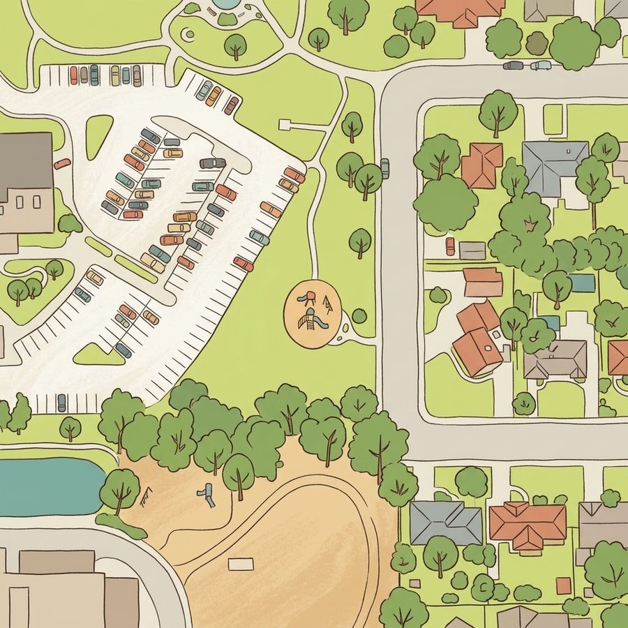 Illustrated map of Hayward Park
