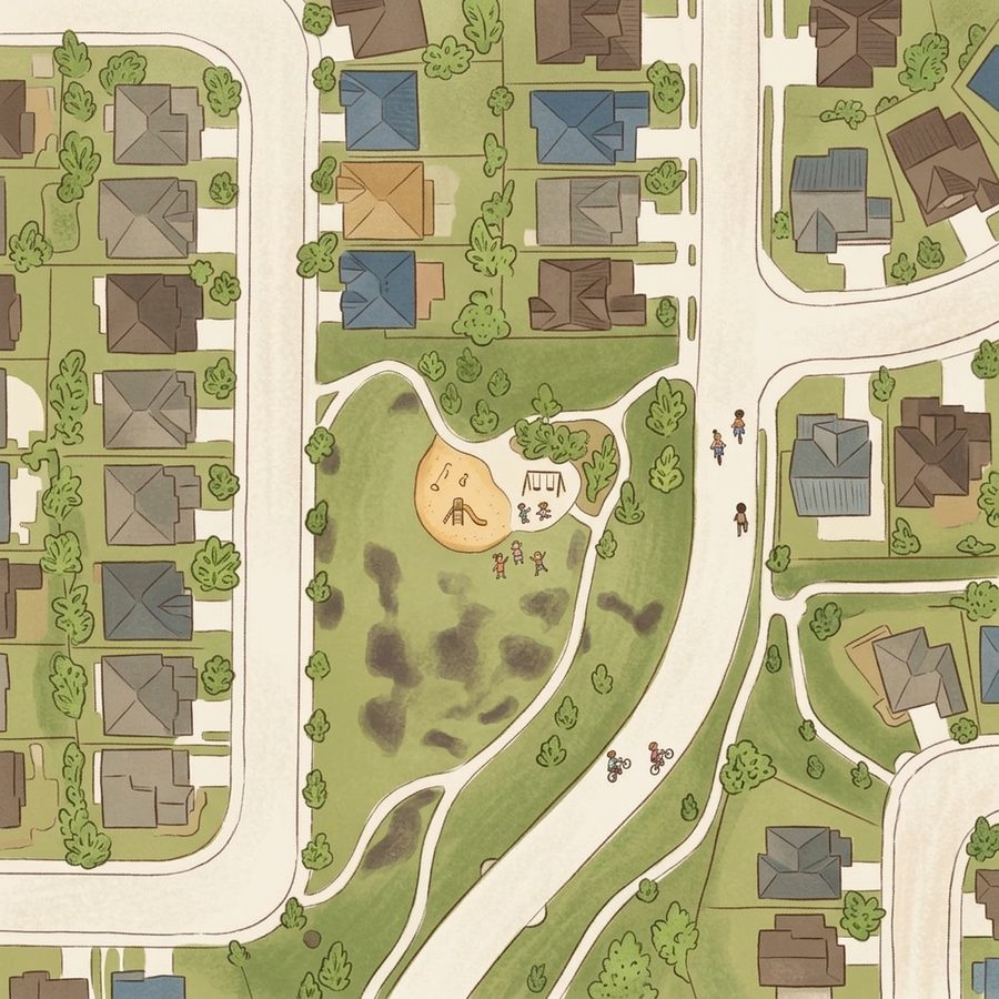 Illustrated map of Hearth Park