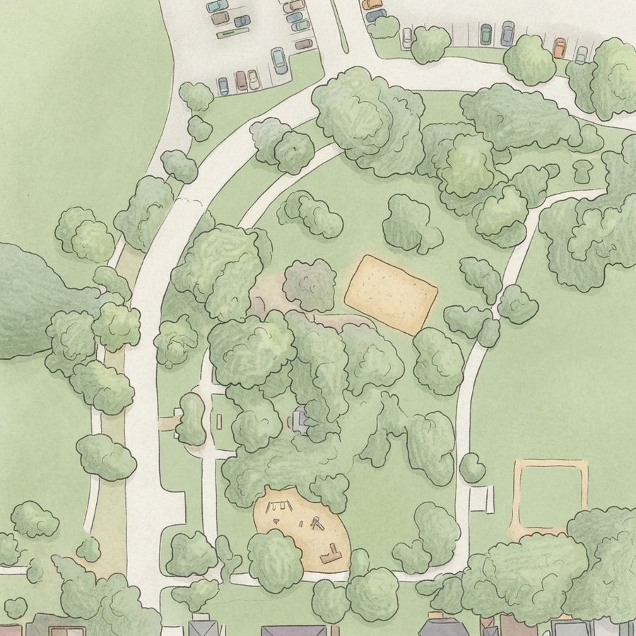 Illustrated map of Hearthstone Park