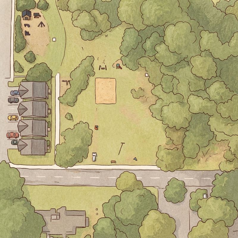 Illustrated map of Hedges Park