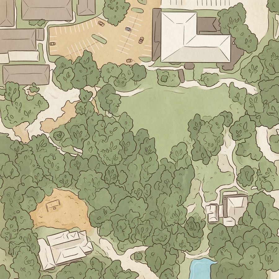 Illustrated map of Hedwig Park