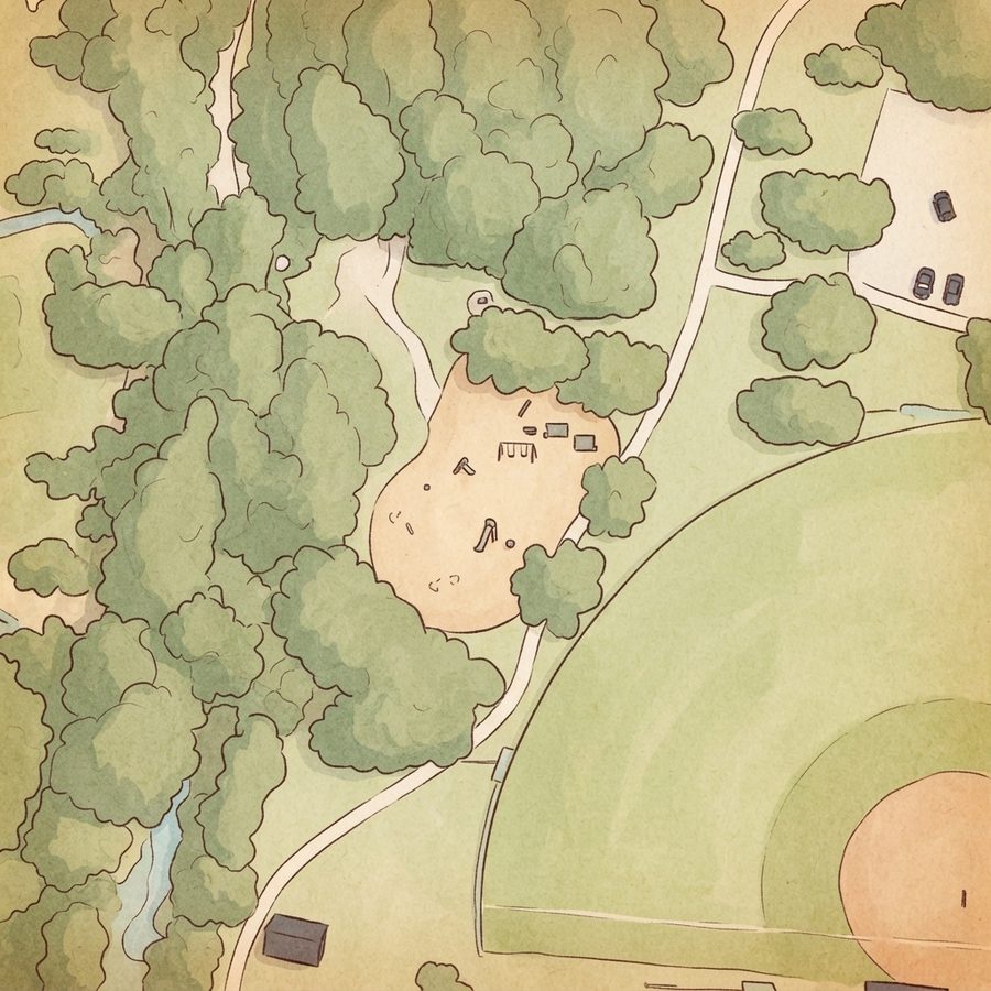 Illustrated map of Heights Park