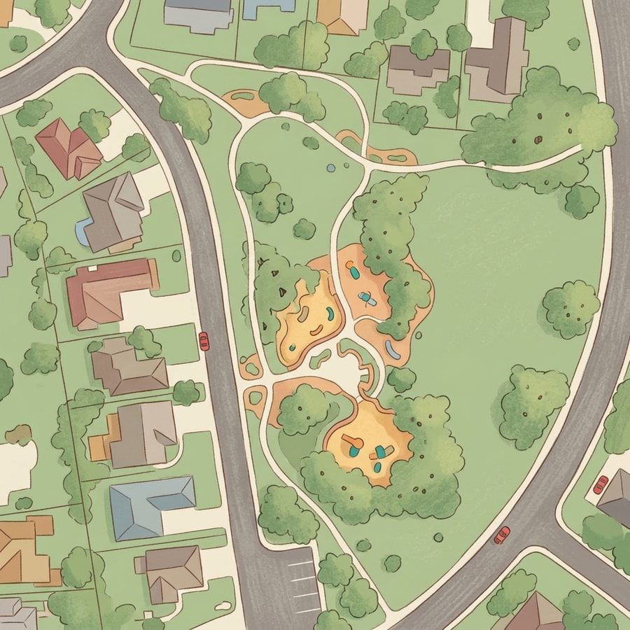 Illustrated map of Heirloom Park