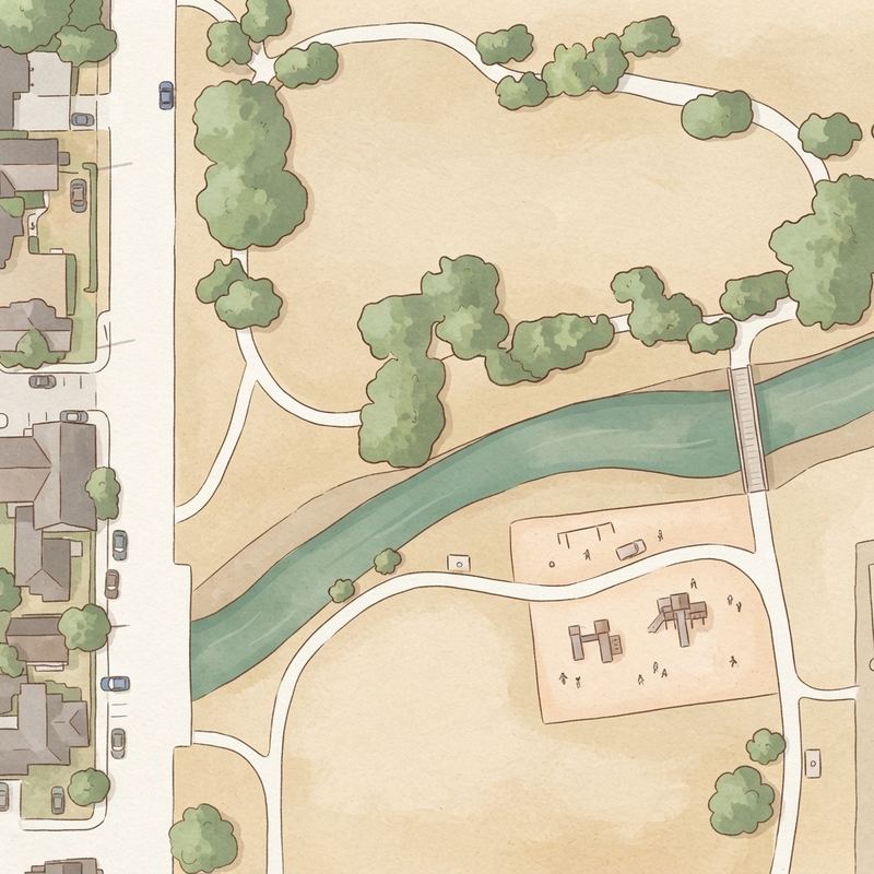 Illustrated map of Helen Wessler Park