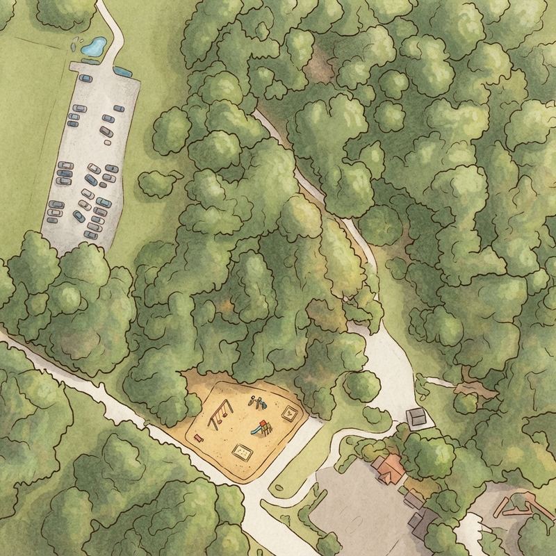 Illustrated map of Henderson Park Native Plant and Wildlife Walk