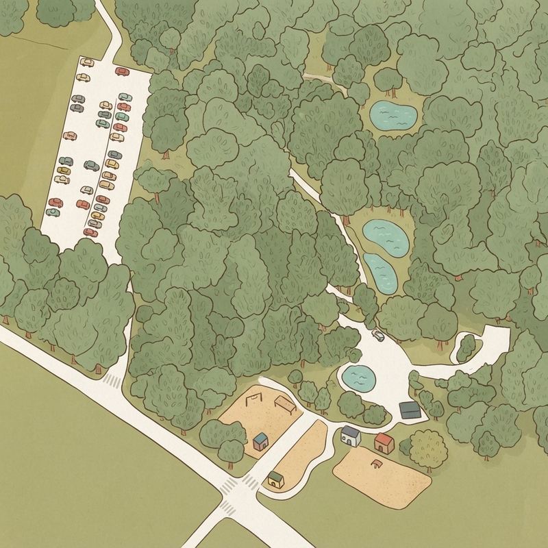 Illustrated map of Henderson Park Zipline Playground