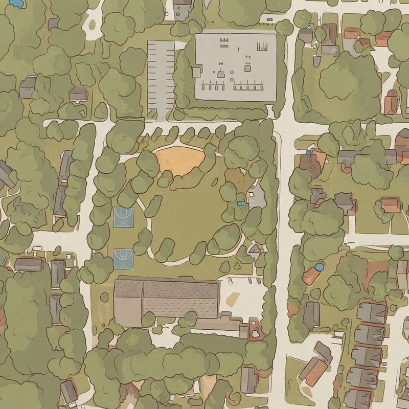 Illustrated map of Henry Memorial Park