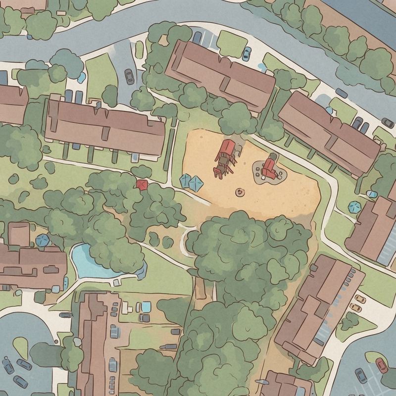 Illustrated map of Hepburn Ct Playground