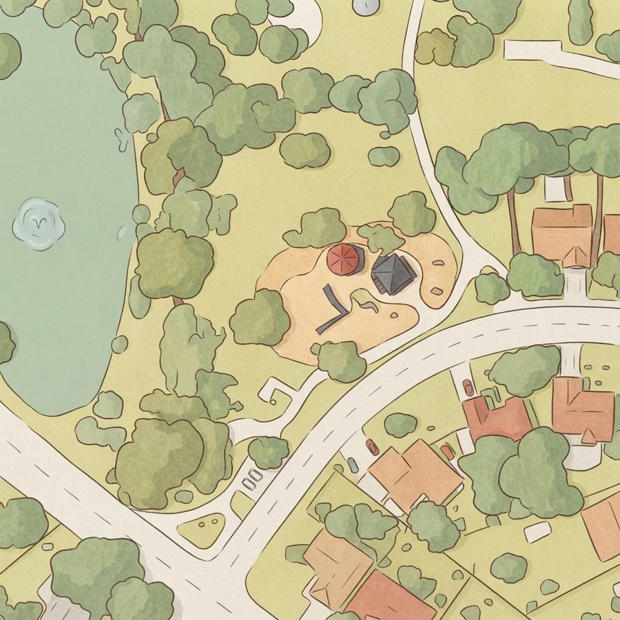 Illustrated map of Heritage Duck Pond Park