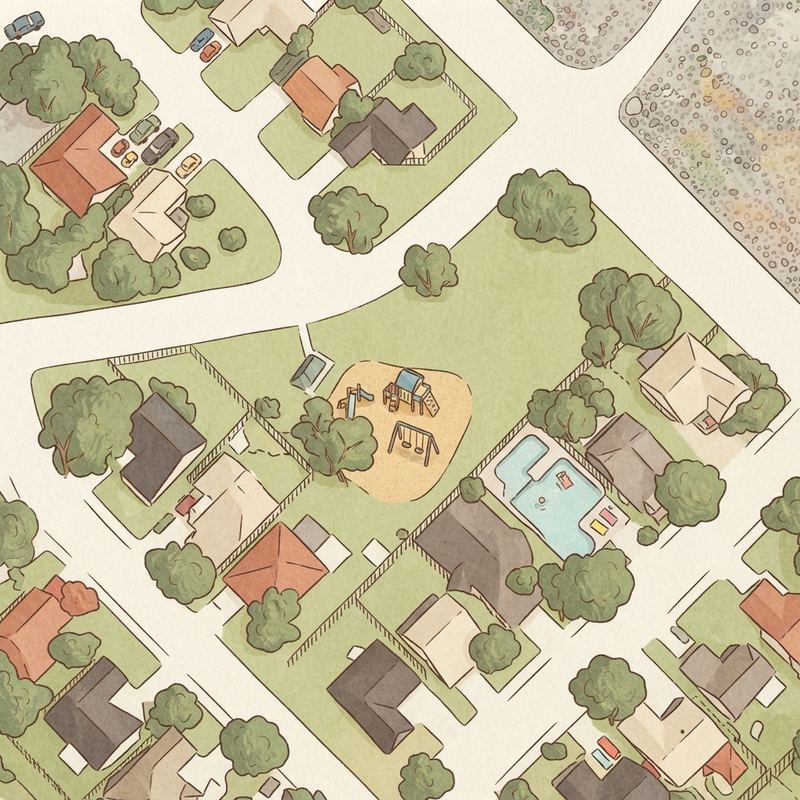 Illustrated map of Heritage Hill Park
