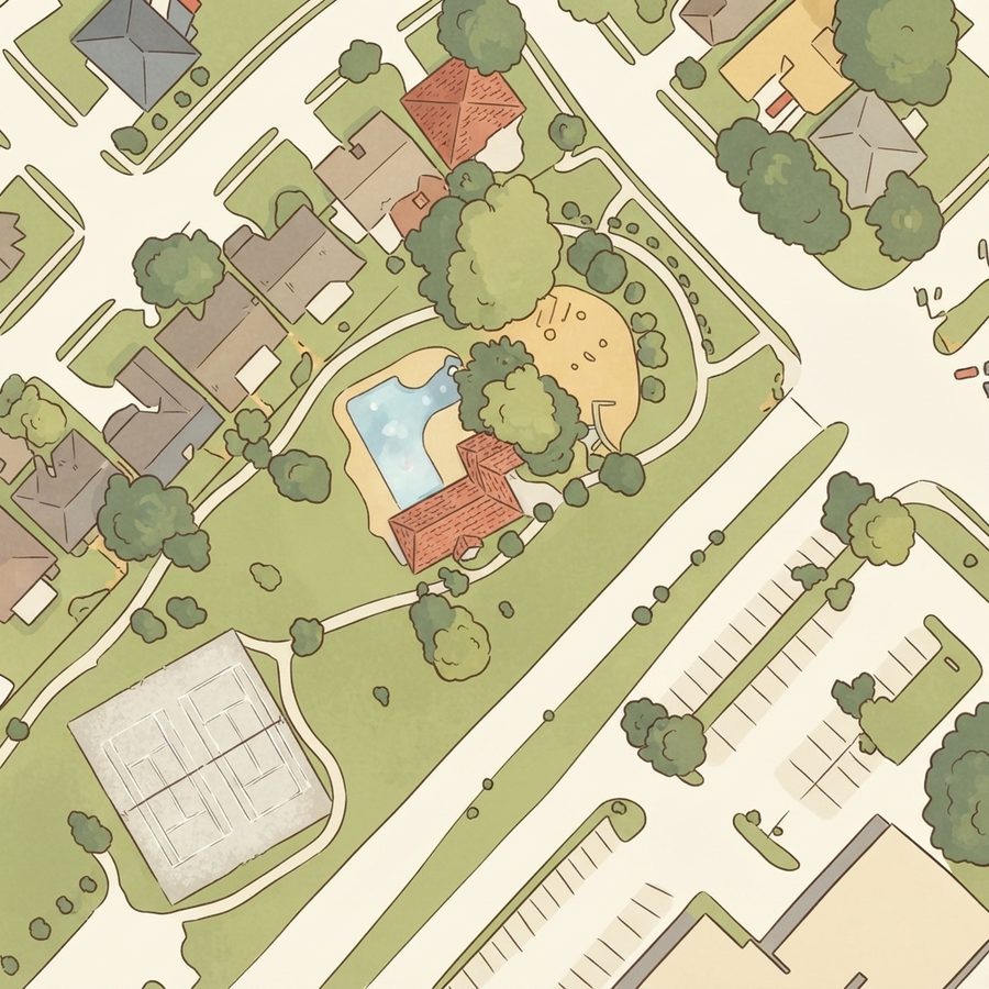 Illustrated map of Heritage Park