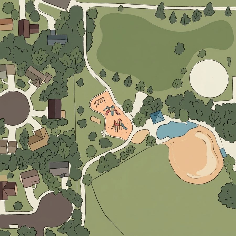 Illustrated map of Heritage Park