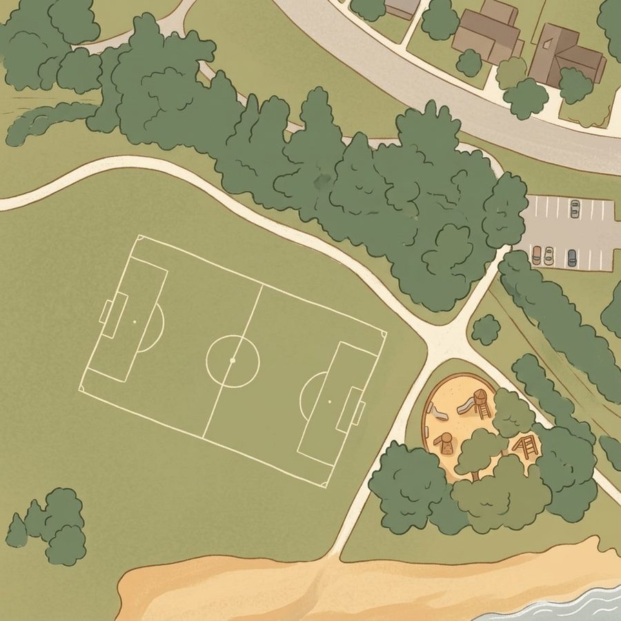 Illustrated map of Heritage Village Park
