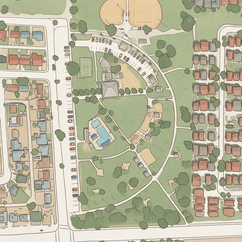 Illustrated map of Hermoso Park