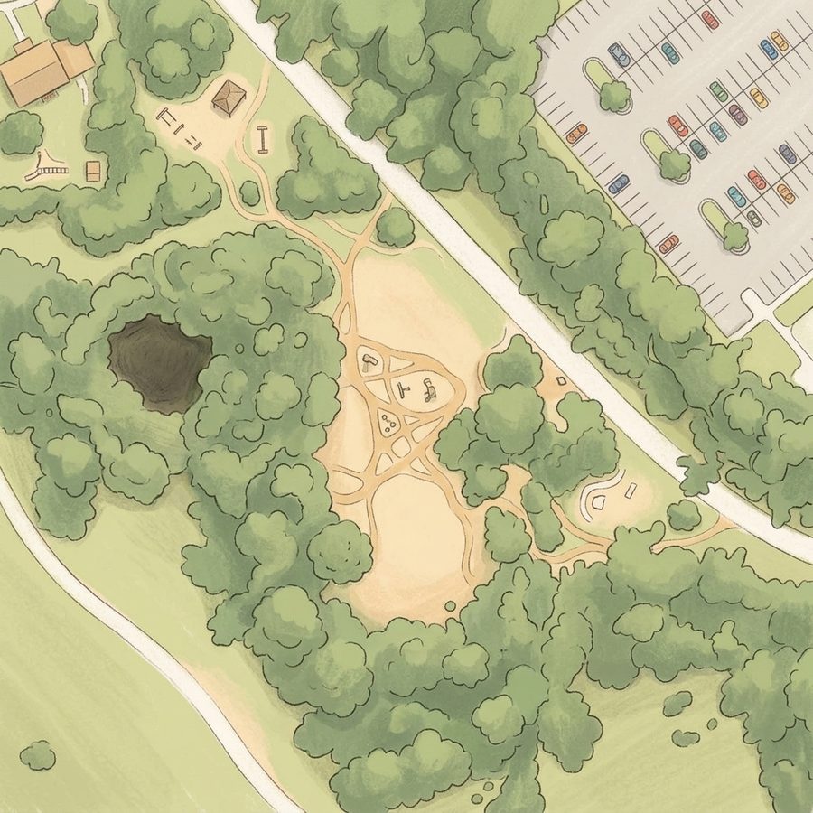 Illustrated map of Hidden Bike Jumps
