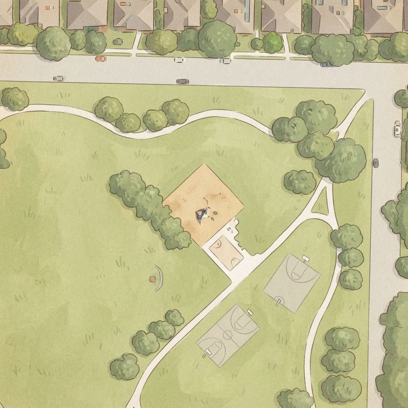 Illustrated map of Hidden Meadow Park