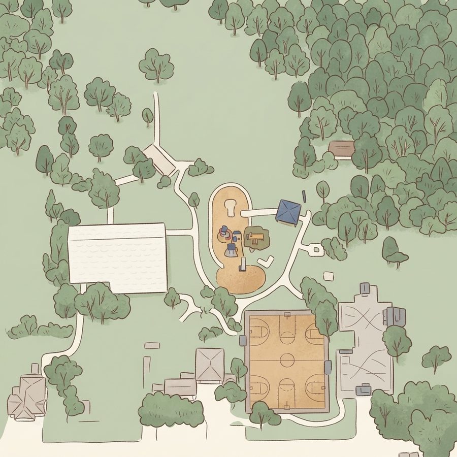 Illustrated map of Highland Park
