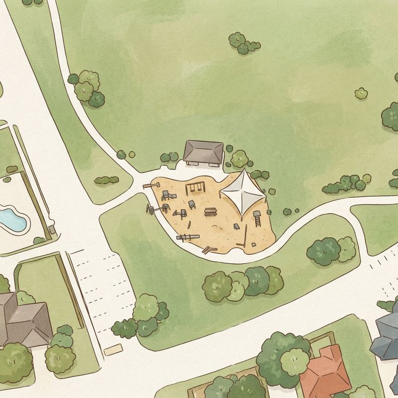 Illustrated map of Highlands Park