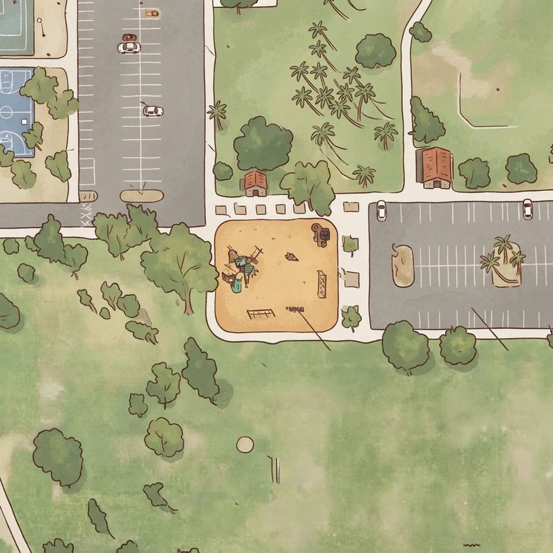 Illustrated map of Highline Park