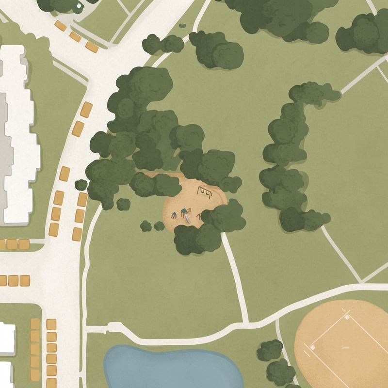 Illustrated map of Hillcrest Park