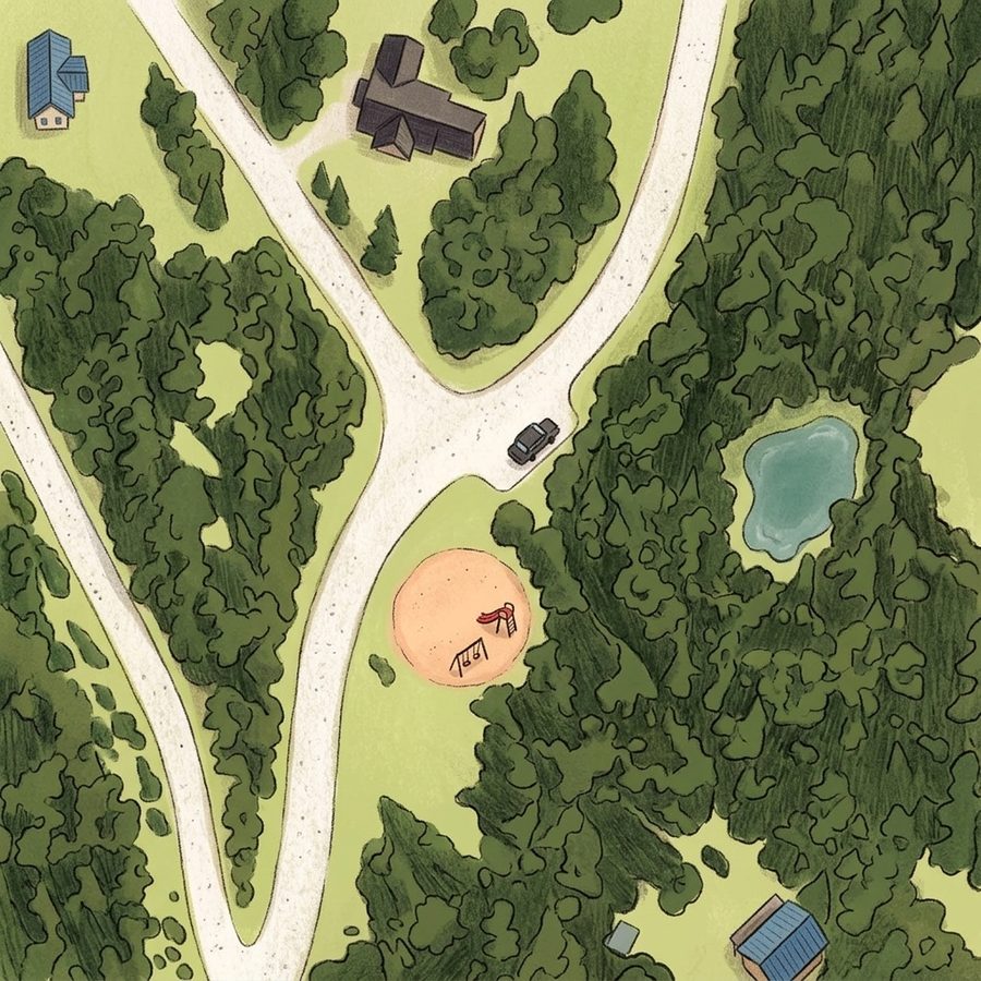 Illustrated map of Hilldale Pines Park