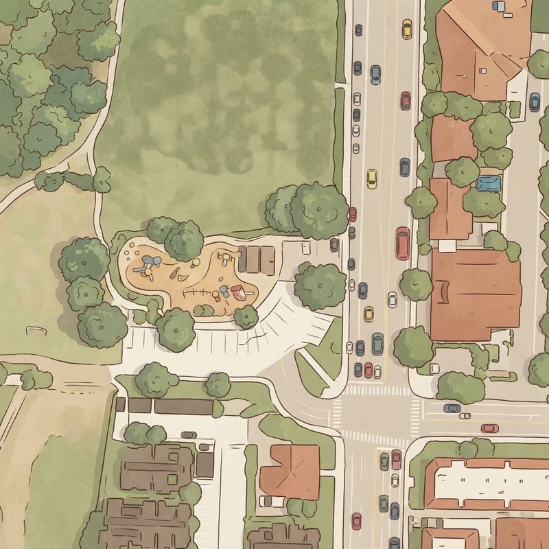 Illustrated map of Hilleary Park