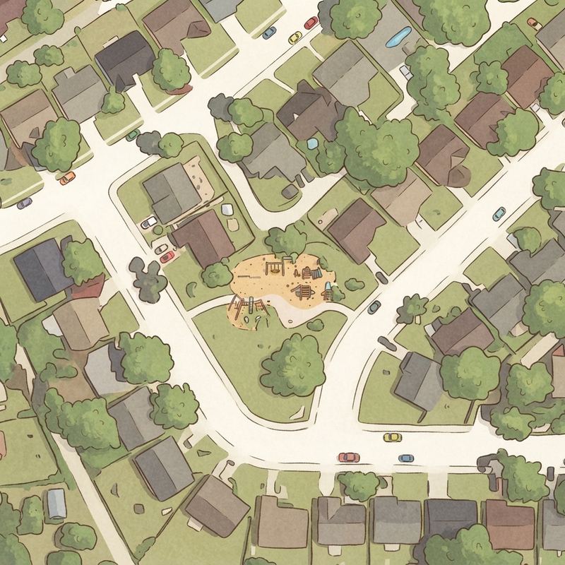 Illustrated map of Hillside Park