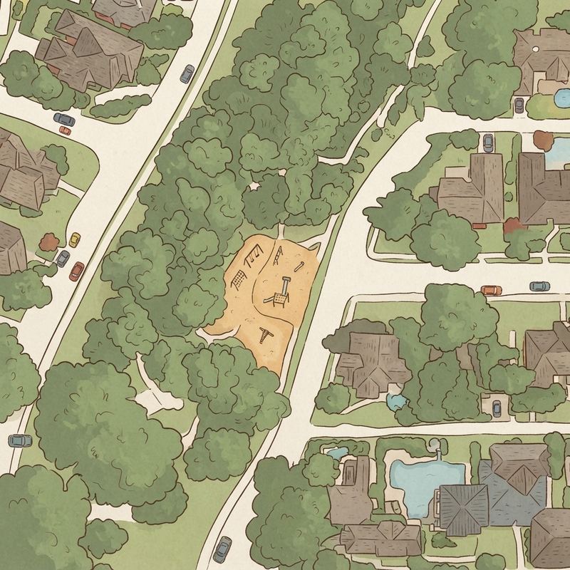 Illustrated map of Hillwood Park