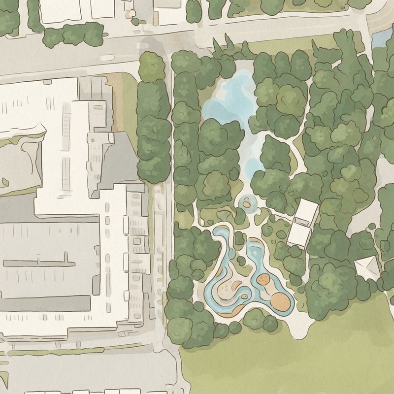 Illustrated map of Historic Fourth Ward Park Splash Pad
