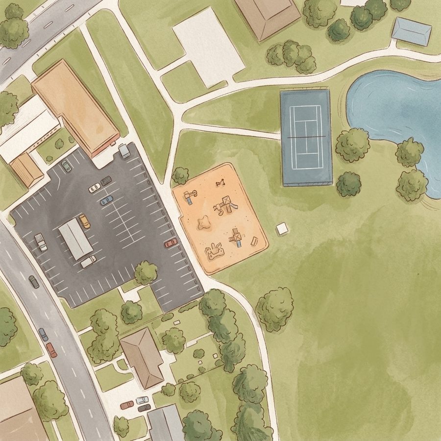 Illustrated map of Hoffman Park