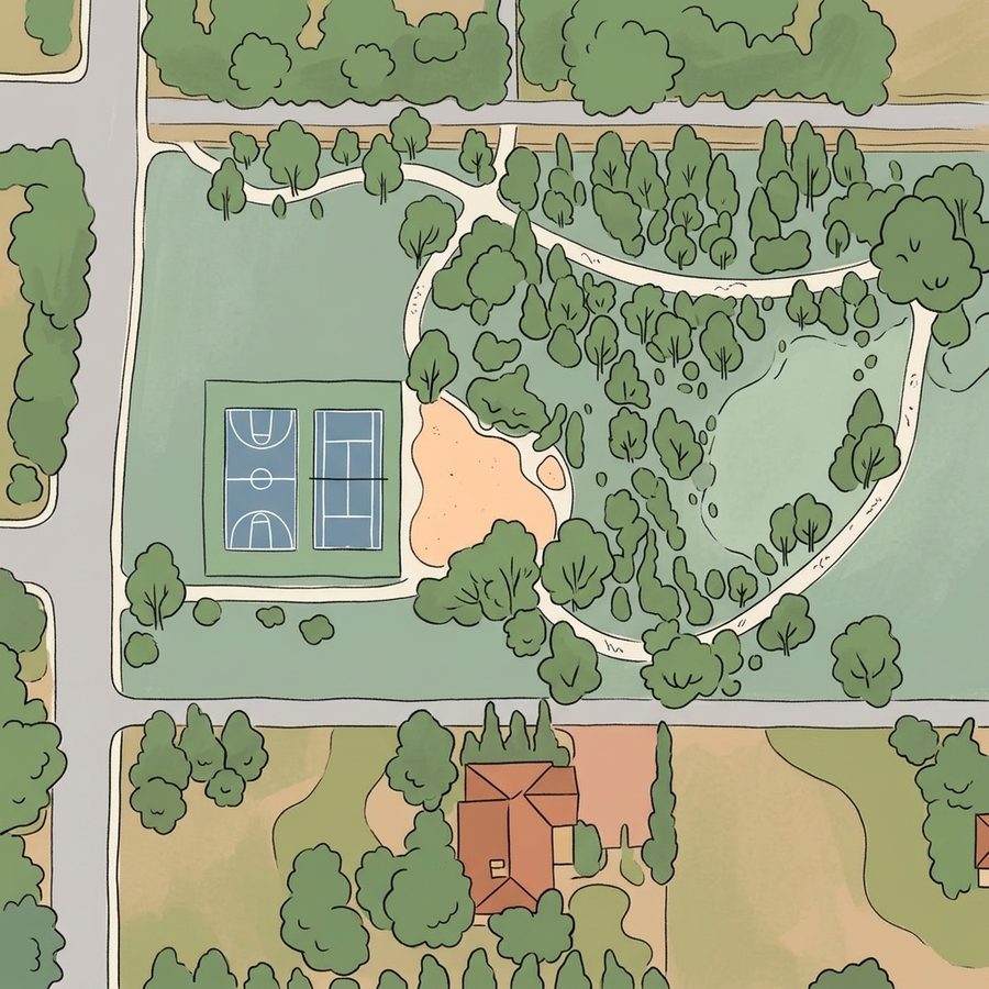 Illustrated map of Hoffman Park