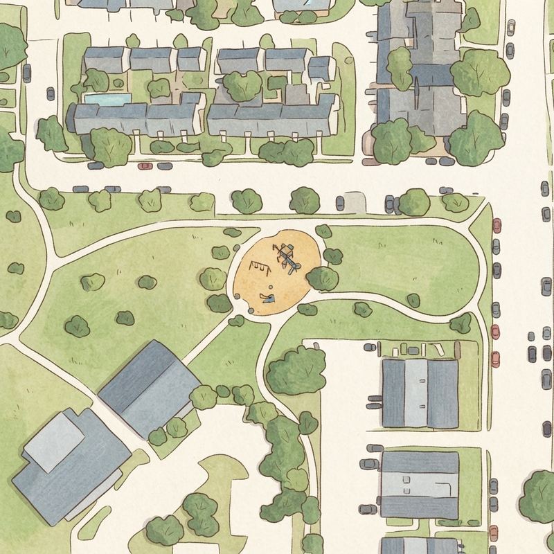 Illustrated map of Hollabaugh Park
