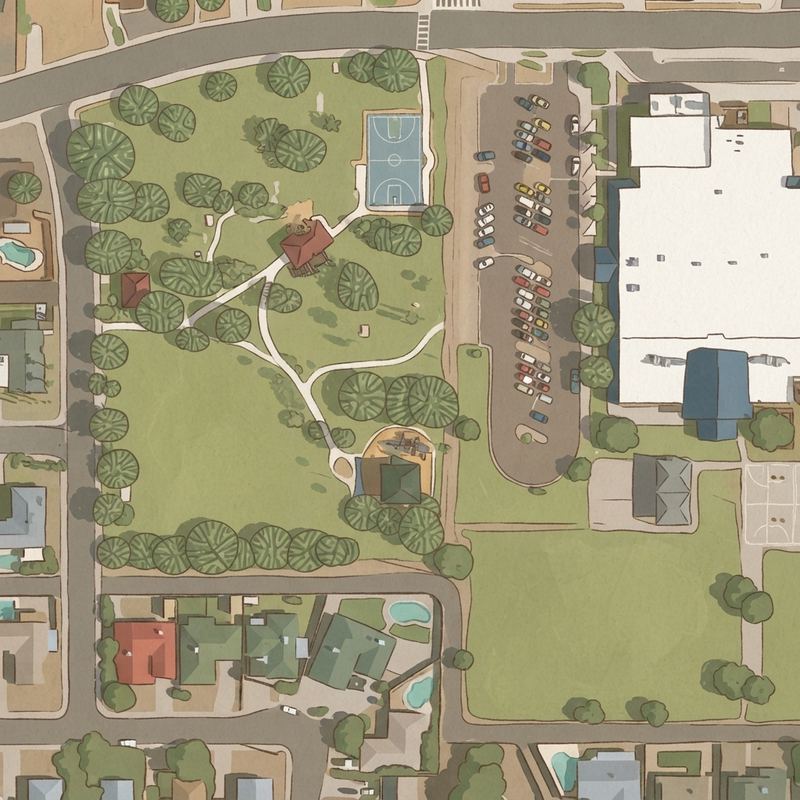 Illustrated map of Hollis Park