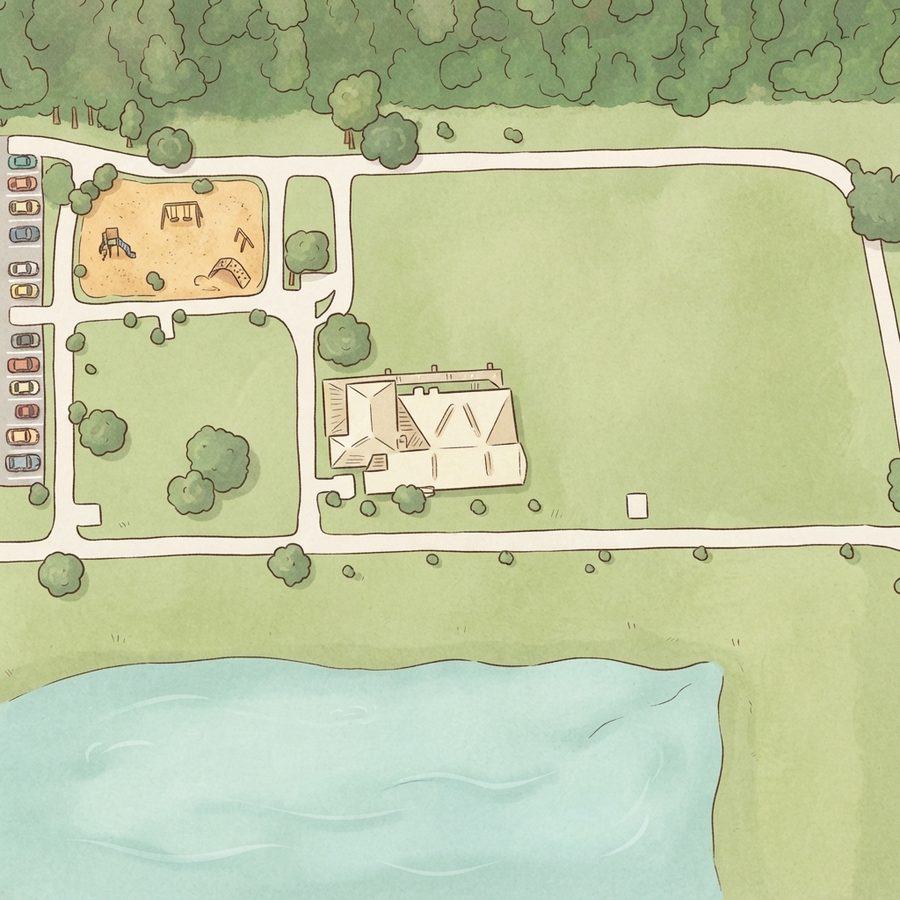 Illustrated map of Holly Bay Park