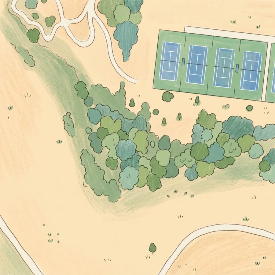 Illustrated map of Holly Park Pool/Tennis Center