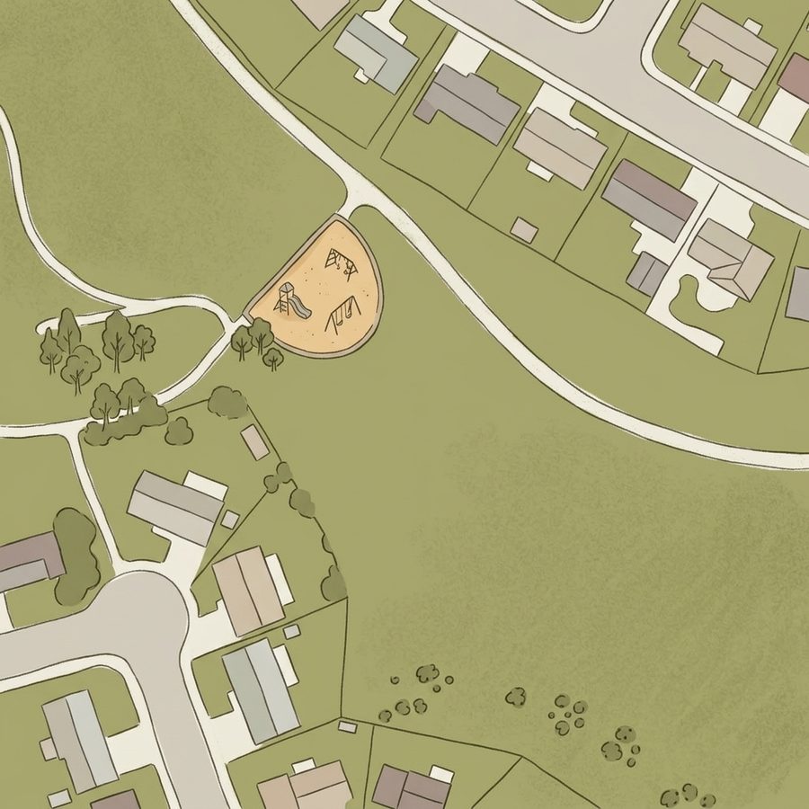 Illustrated map of Holly Park