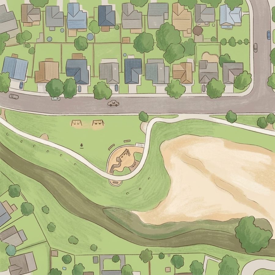 Illustrated map of Holly St Hidden Park