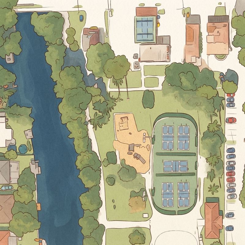 Illustrated map of Hollywoof Dog Park
